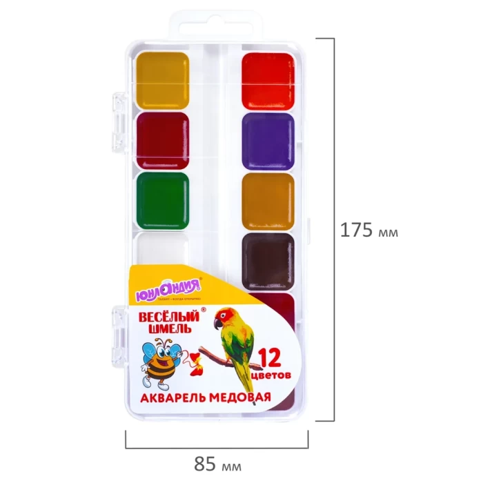 Краски акварельные 12 цветов ЮНЛАНДИЯ арт 192362