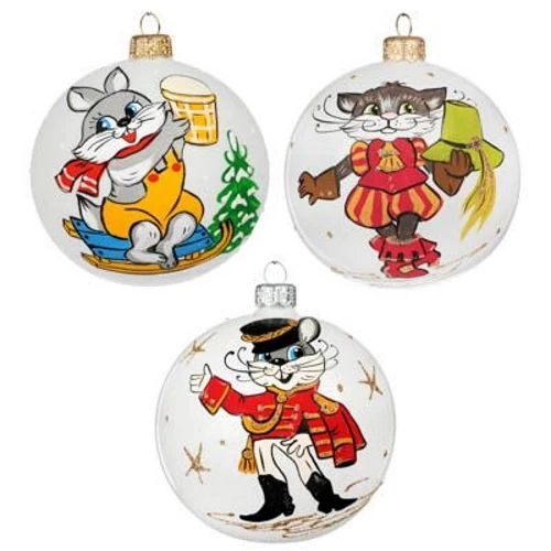 Шар ручной работы СНОУ БУМ "Символ года 2023" 100мм стекло