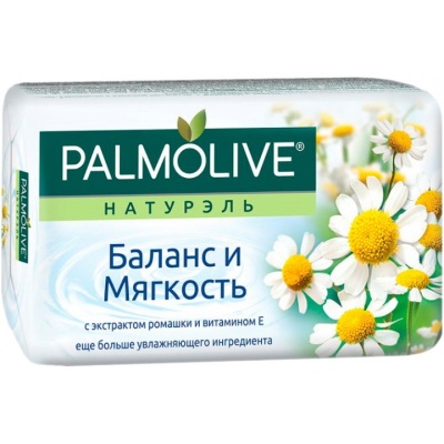 Мыло туалетное твердое Palmolive Натурэль Баланс и Мягкость с витамином Е 90г