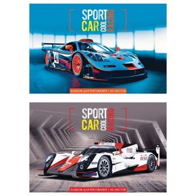 Альбом для рисования 40л А4 на скрепке Cool sport car