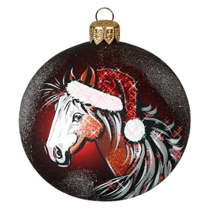 Шар стеклянный декорированный Декарт Красный бархат 100 в50