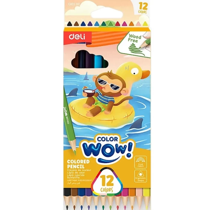 Карандаши трехгранные 12цв Deli ColoRun