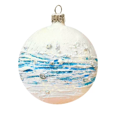 Шар стеклянный декорированный Декарт Снежок 100 в31