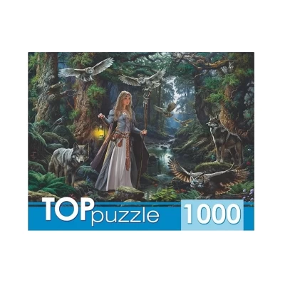 Пазл TOPpuzzle Девушка с волками и совами 1000 элементов