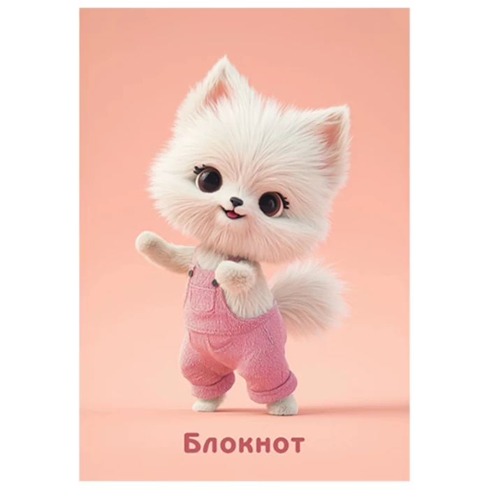 Блокнот А7 Апплика Белый котёнок 48л на гребне