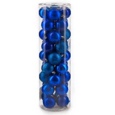 Набор шаров новогодних Ausini VT25-04002-4 синий 36шт