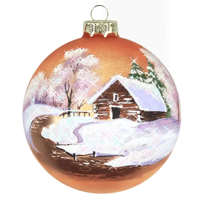 Шар стеклянный декорированный Декарт Морозное утро 100 в57