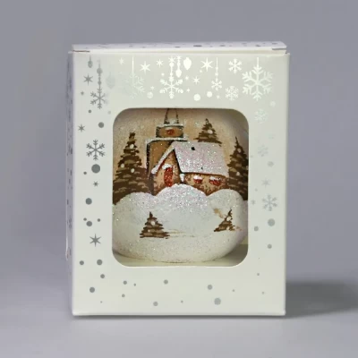 Шар стеклянный декорированный Декарт Костел 80 в37