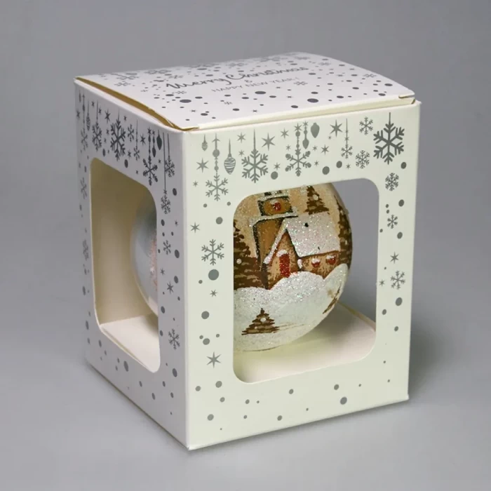 Шар стеклянный декорированный Декарт Костел 80 в37