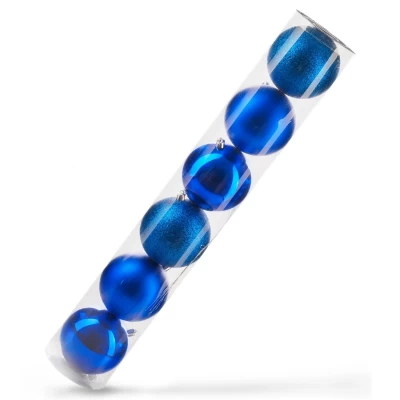 Набор шаров новогодних Ausini VT25-04009-4 синий 6шт