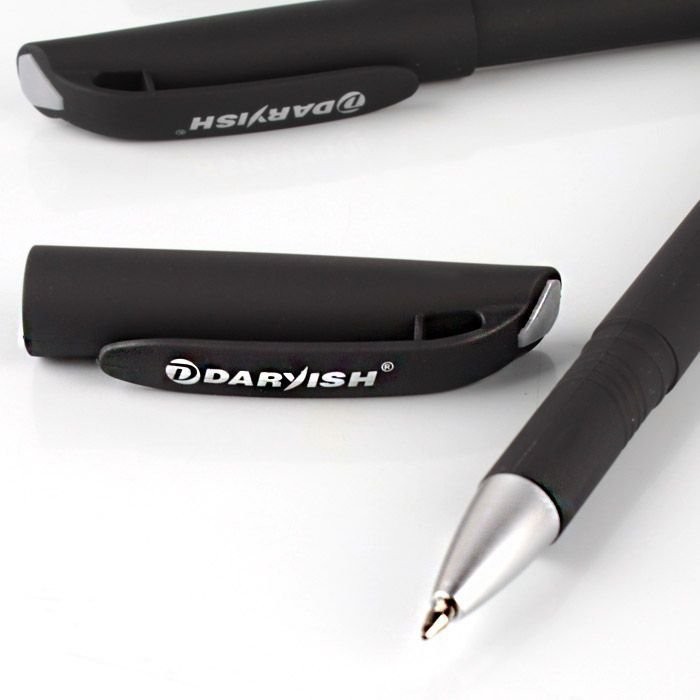 Ручка гелевая черная "Darvish" корпус "soft"
