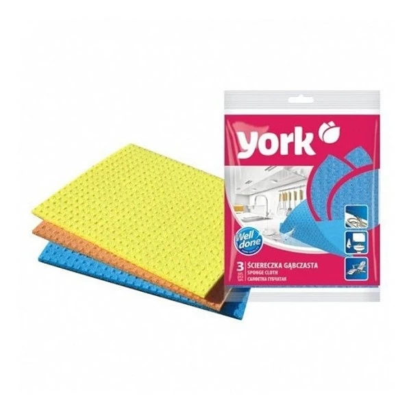 Салфетка впитывающая губчатая Йорк 3штуки