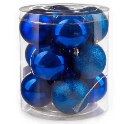 Набор шаров новогодних Ausini VT25-04005-4 синий 12шт
