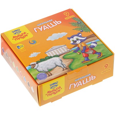 Гуашь Мульти-Пульти &quot;Енот в Греции&quot; 9 цветов 17,5мл картон