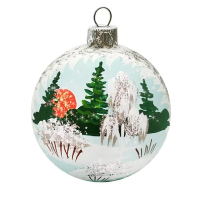 Шар стеклянный декорированный Декарт Зимнее утро 80 в18
