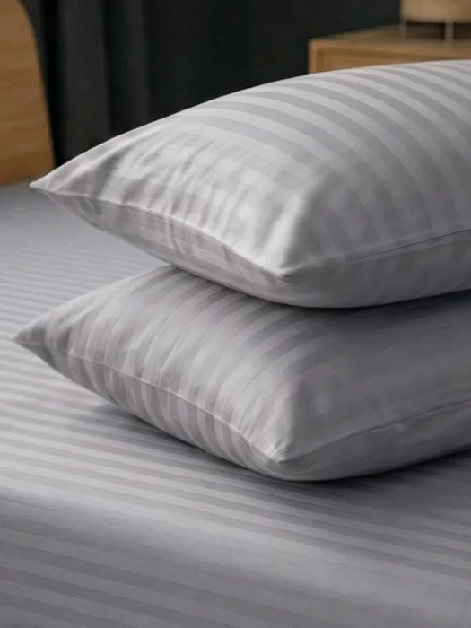 Комплект постельного белья YOTSUBA Полоса двуспальный Серый