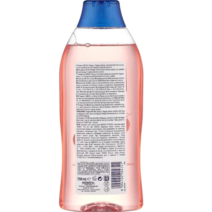 Шампунь Mango papaya MILMIL 750мл