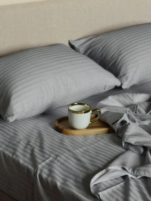 Комплект постельного белья YOTSUBA Полоса полуторный Серый