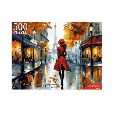 Пазл Рыжий кот Девушка в Париже 500 элементов