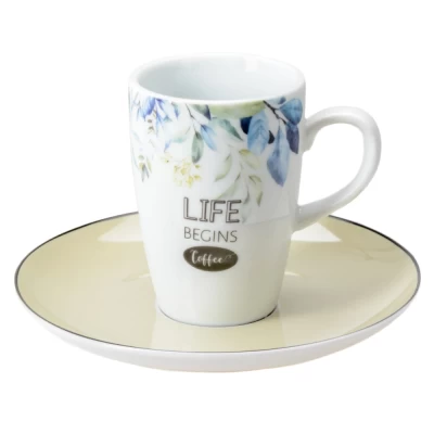Чашка с блюдцем фарфоровые Belbohemia 160мл