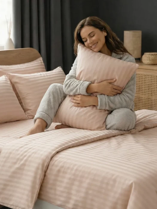 Комплект постельного белья YOTSUBA Полоса полуторный Бежевый