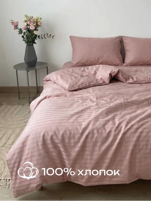 Комплект постельного белья YOTSUBA Полоса двуспальный Бежевый