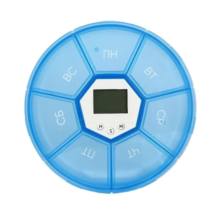 Бокс Vetta для таблеток с таймером 7 секций пластик, металл