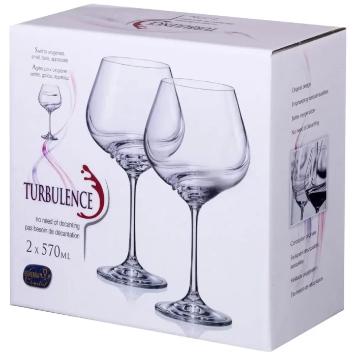 Набор бокалов для вина Crystalex Turbulence 570мл 2шт 40774/570-2