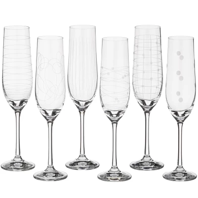 Набор бокалов для шампанского Crystalex Виола Микс 190мл