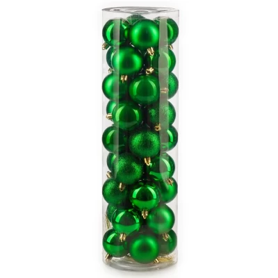 Набор шаров новогодних Ausini VT25-04002-5 зеленый 36шт