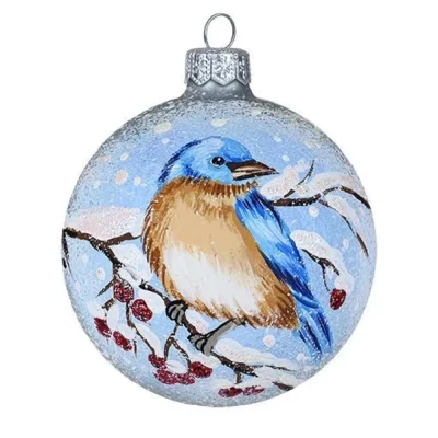 Шар стеклянный Dekart Птичка зарянка в20