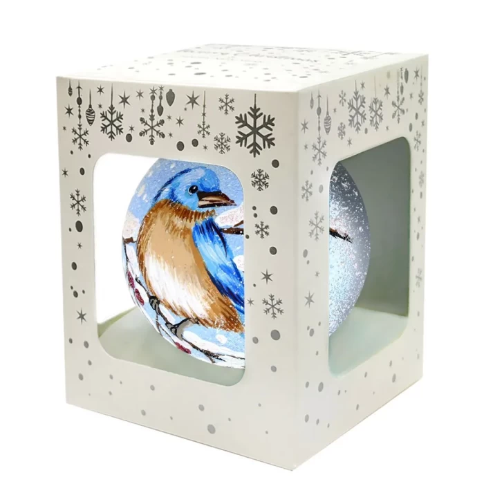 Шар стеклянный Dekart Птичка зарянка в20