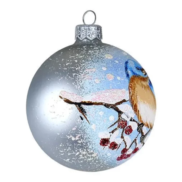 Шар стеклянный Dekart Птичка зарянка в20