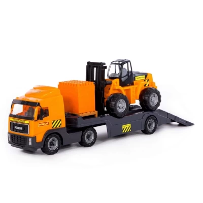 Автомобиль-трейлер + автокар + конструктор Супер-Микс - 30 элементов