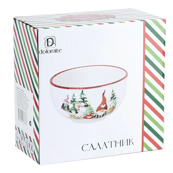 Салатник Dolomite Рождественские гномы 14см