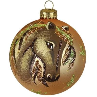 Шар стеклянный декорированный Декарт Золотая грива 80 в53