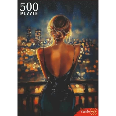 Пазл Рыжий кот Огни ночного города 500 элементов