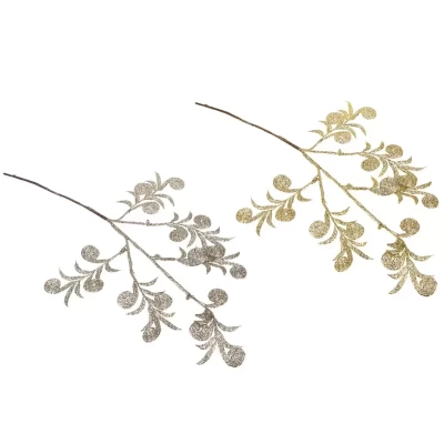 Ветка декоративная Сноу Бум с глиттером 40 см