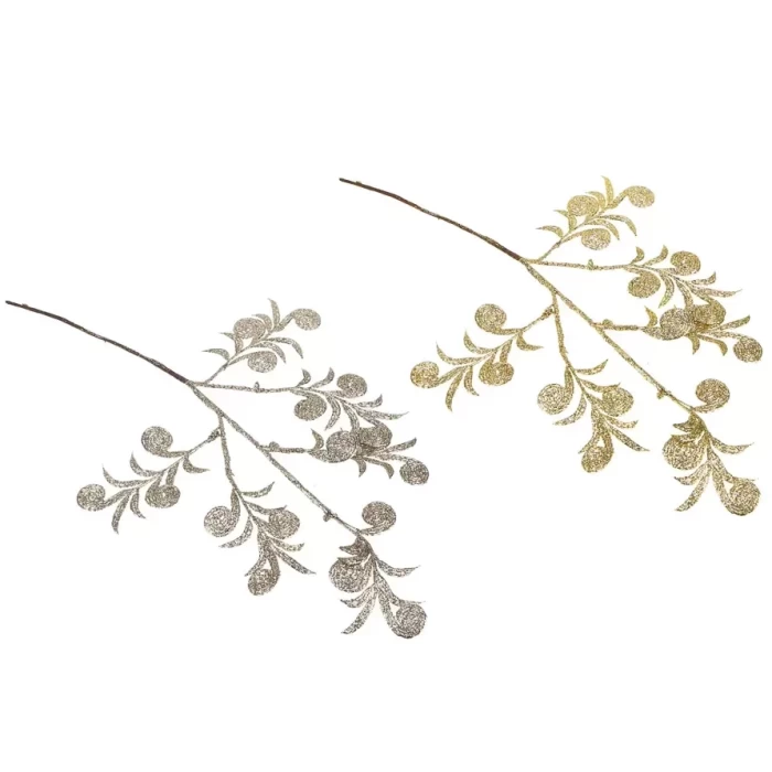 Ветка декоративная Сноу Бум с глиттером 40 см