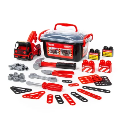 Автомобиль-эвакуатор + конструкторский набор 214-01 "MAMMOET" (36 элементов) 