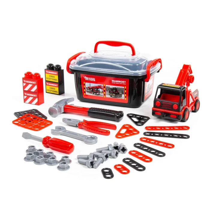 Автомобиль-эвакуатор + конструкторский набор 214-01 "MAMMOET" (36 элементов) 