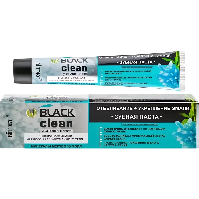 Зубная паста Витэкс Black Clean Отбеливание и укрепление эмали 85мл
