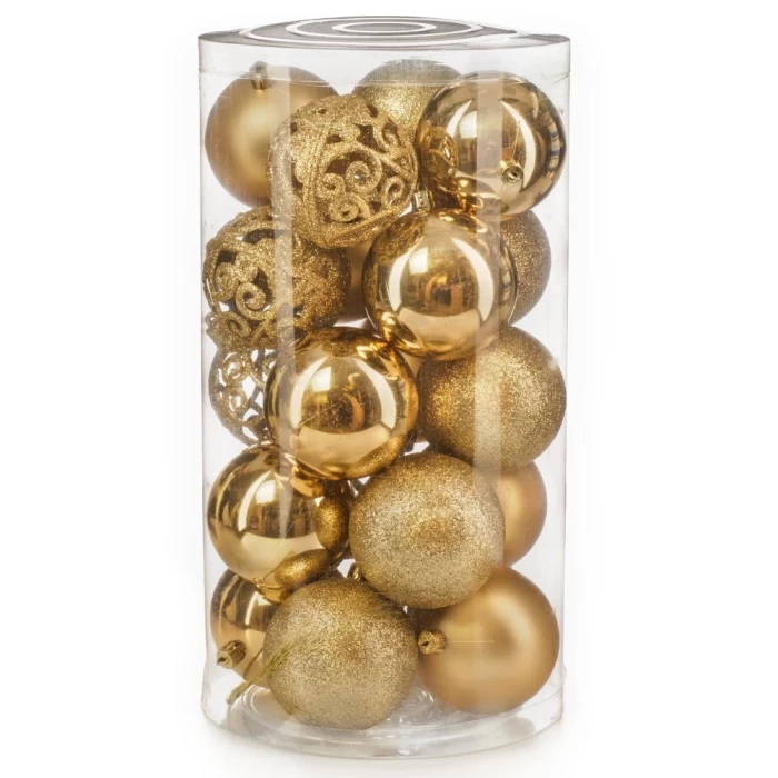 Набор новогодних шаров Ausini VT25-04018-1 золото 8см 20шт