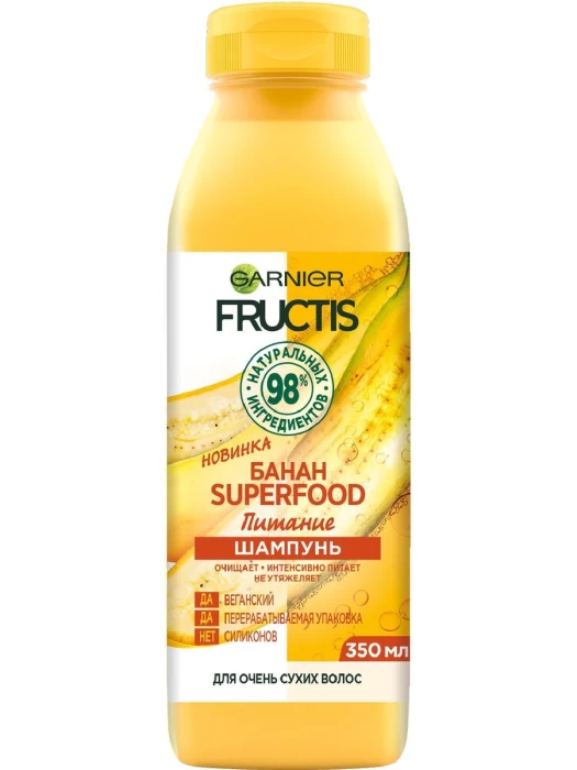  Шампунь FRUCTIS Superfood Банан питание, 350 мл