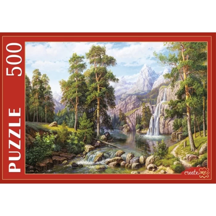 Пазл Рыжий кот Потапов Пейзаж с водопадом 500 элементов