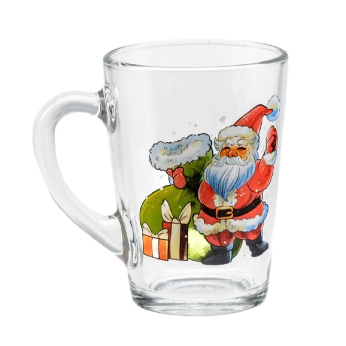 Кружка стеклянная Belbohemia Капучино Новый год 300мл