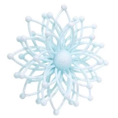 Новогоднее украшение Девилон Снежинка Молекула 3D голубой