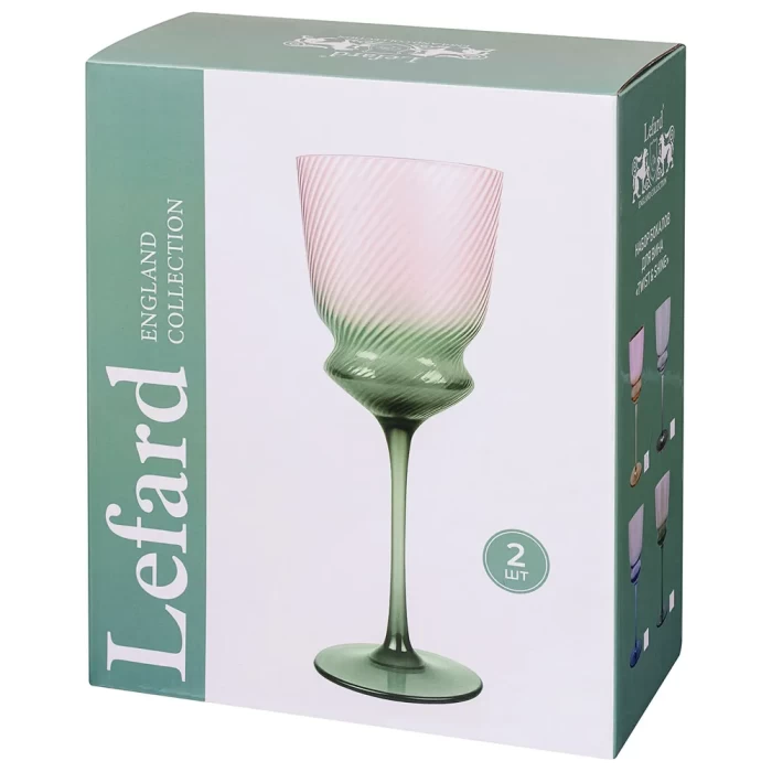 Набор бокалов Lefard Twist&Shine Green 2шт 380мл