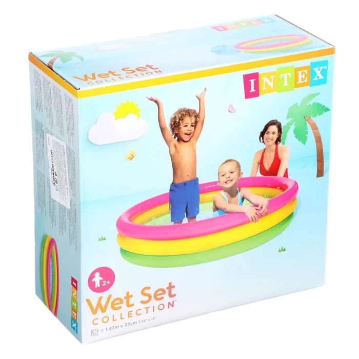 Бассейн надувной детский Intex Цветные кольца 57422 147x33см