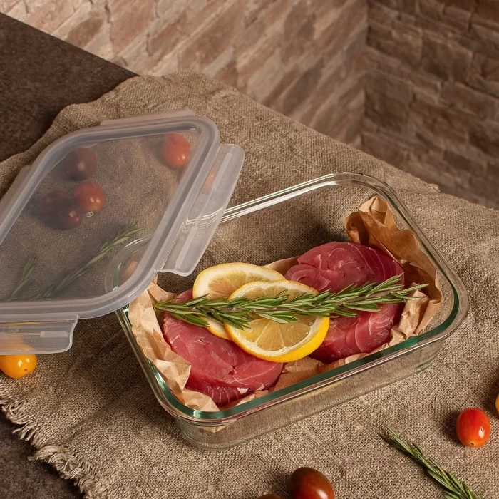 Контейнер из жаропрочного стекла со съёмной крышкой 1 л